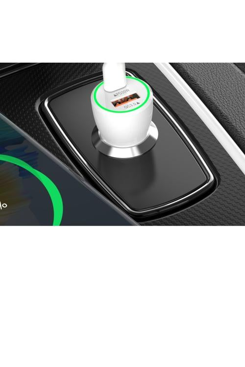 Mighty 20W PD + 2.4A Dual-Port Car Charger - White MK148