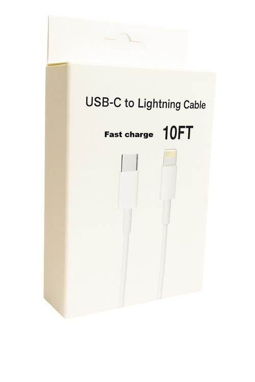 10FT USB-C to Lightning PD Fast Charging Cable - MW850